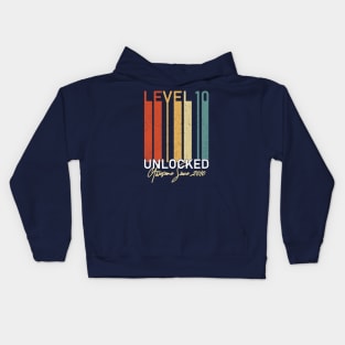 Level 10 Unlocked Awesome Since 2010 10th Birthday Video GamerGift Kids Hoodie